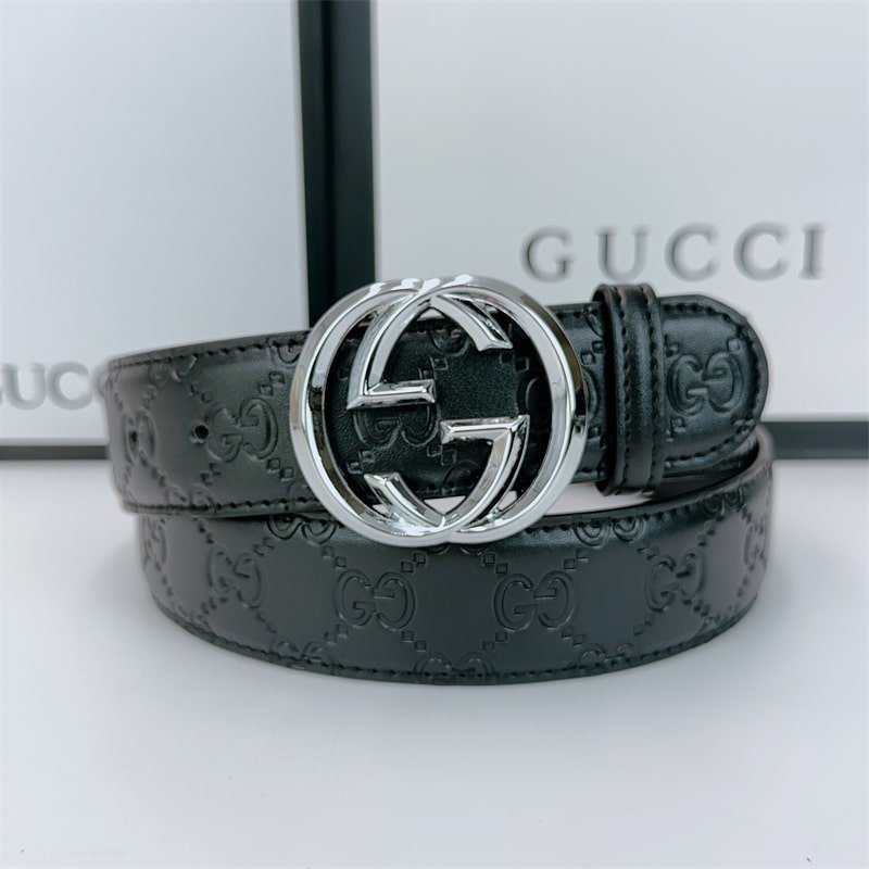 Gvc*1 Signature Leather Belt Black 411924 Cwc1N 1000