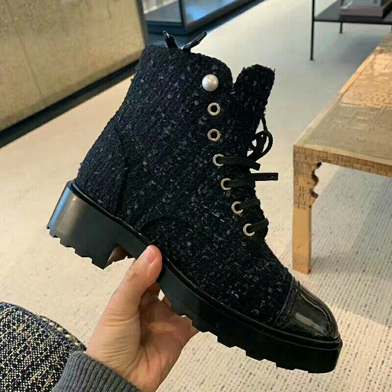 Ch**el Ankle Boots In Tweed Black G35154 Y53934 K1842