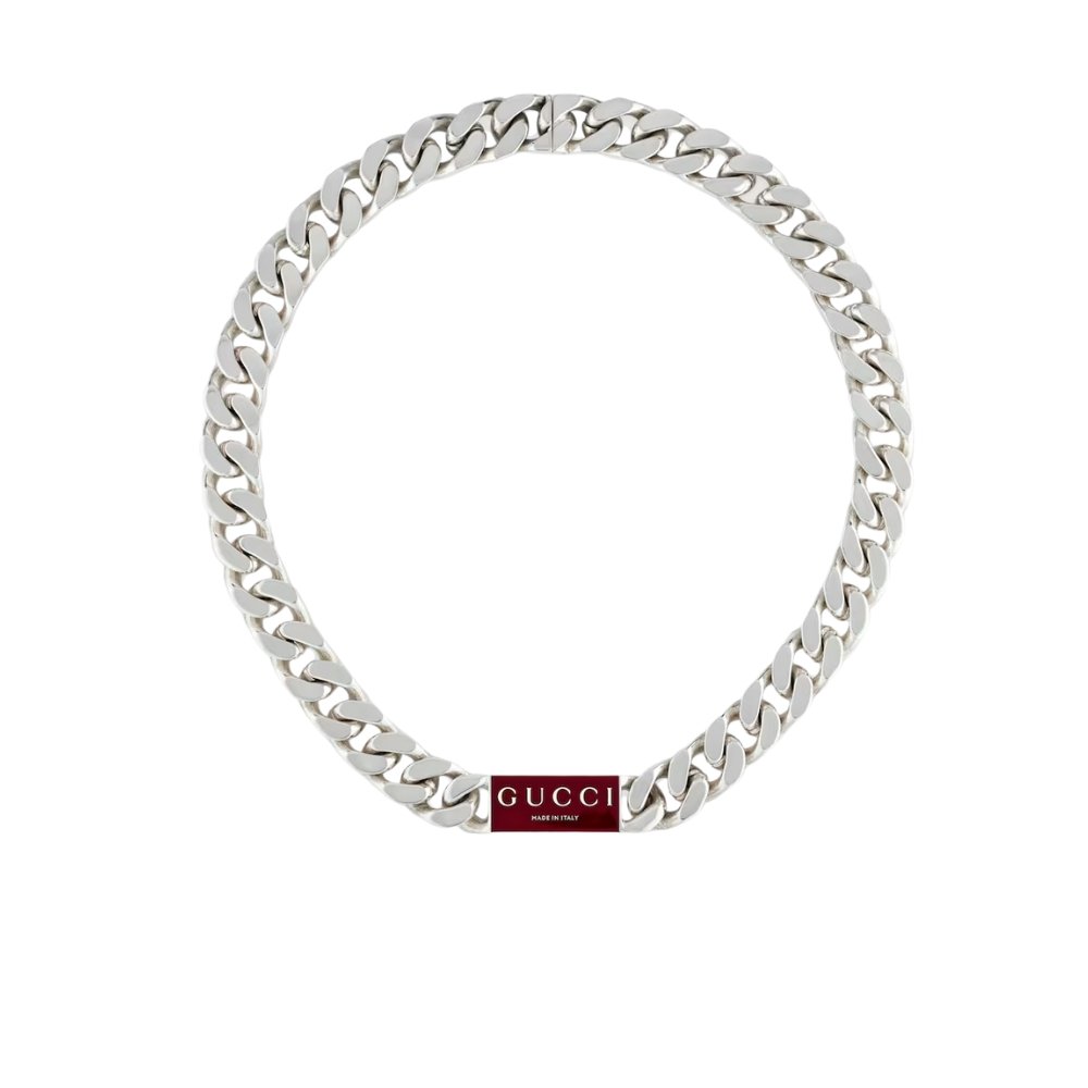 Gvc*1 Trademark Enamel Chain Necklace In 925 Sterling Silver 814978 J8410 8166