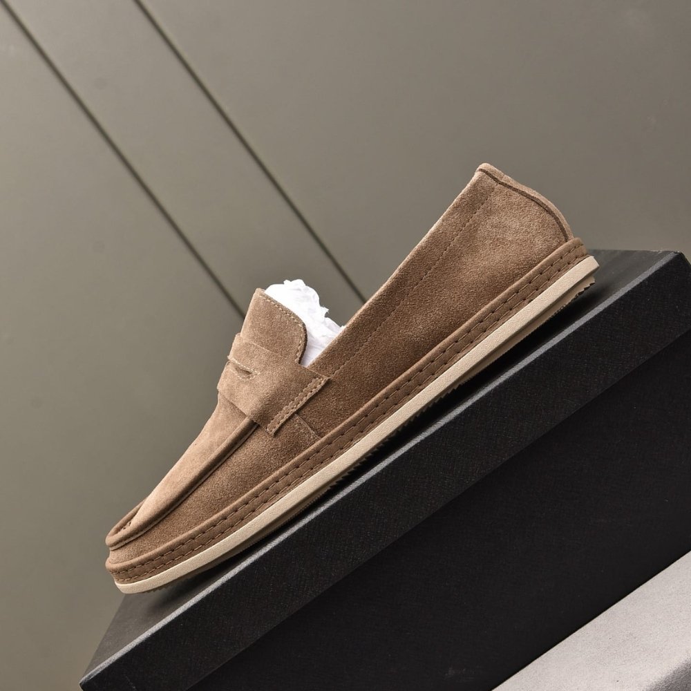 Pra*a Suede Loafers Leather Brown