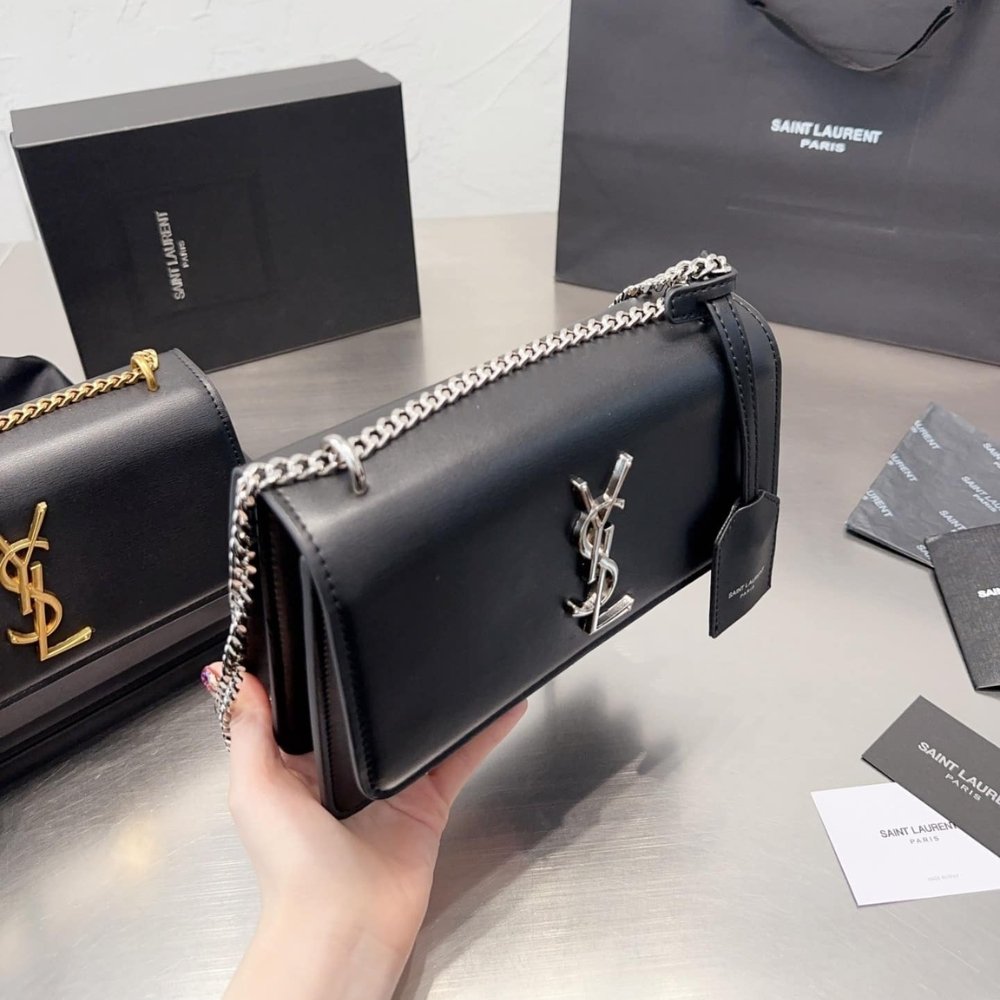 Sa1nt Lau*nt Sunset Medium In Smooth Leather Black 20Cm 442906D420N1000