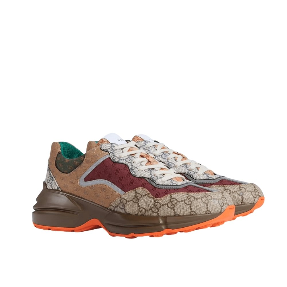 Gvc*1 Women’S Gg Rhyton Sneaker ‎Beige Brick Red 619891 99Wg0 6060