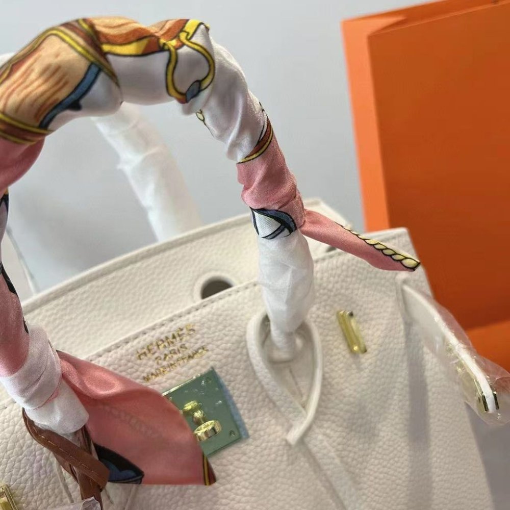 H**me5 Birkin 25 Gold Hardware Epsom White 25Cm