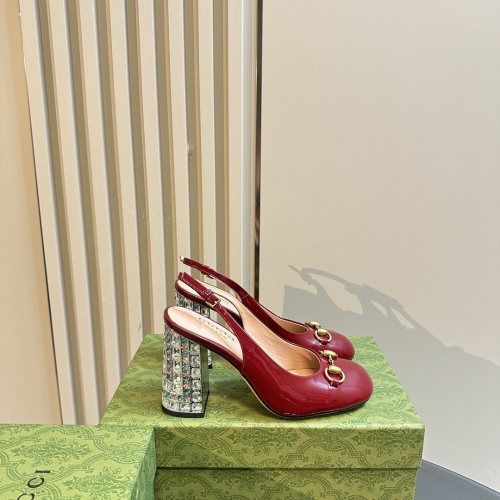 Gvc*1 Women’s Horsebit Pump With Crystals Red