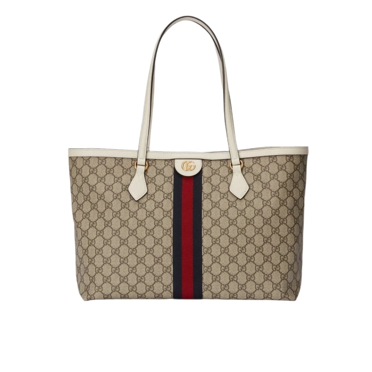 Gvc*1 Ophidia Medium Gg Tote Bag Beige Ebony 38Cm 631685 96Iwb 9794