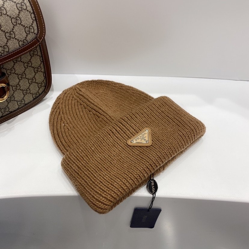 Pra*a Wool And Cashmere Beanie Sliver Brown Umd489 3Im F0040 S 211