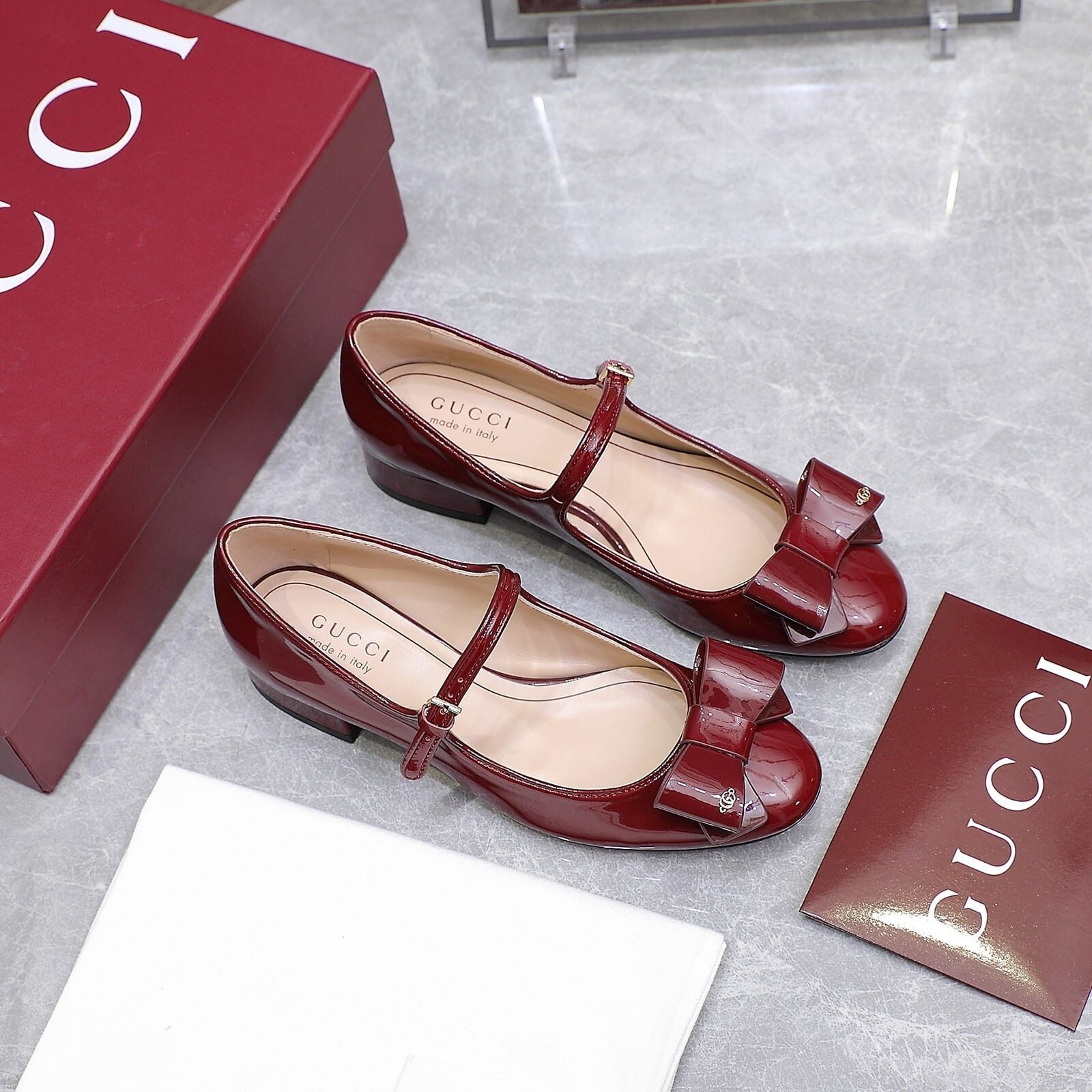 Gvc*1 Women Ballet Flat With Bow Red 835748 0B9J0 6207