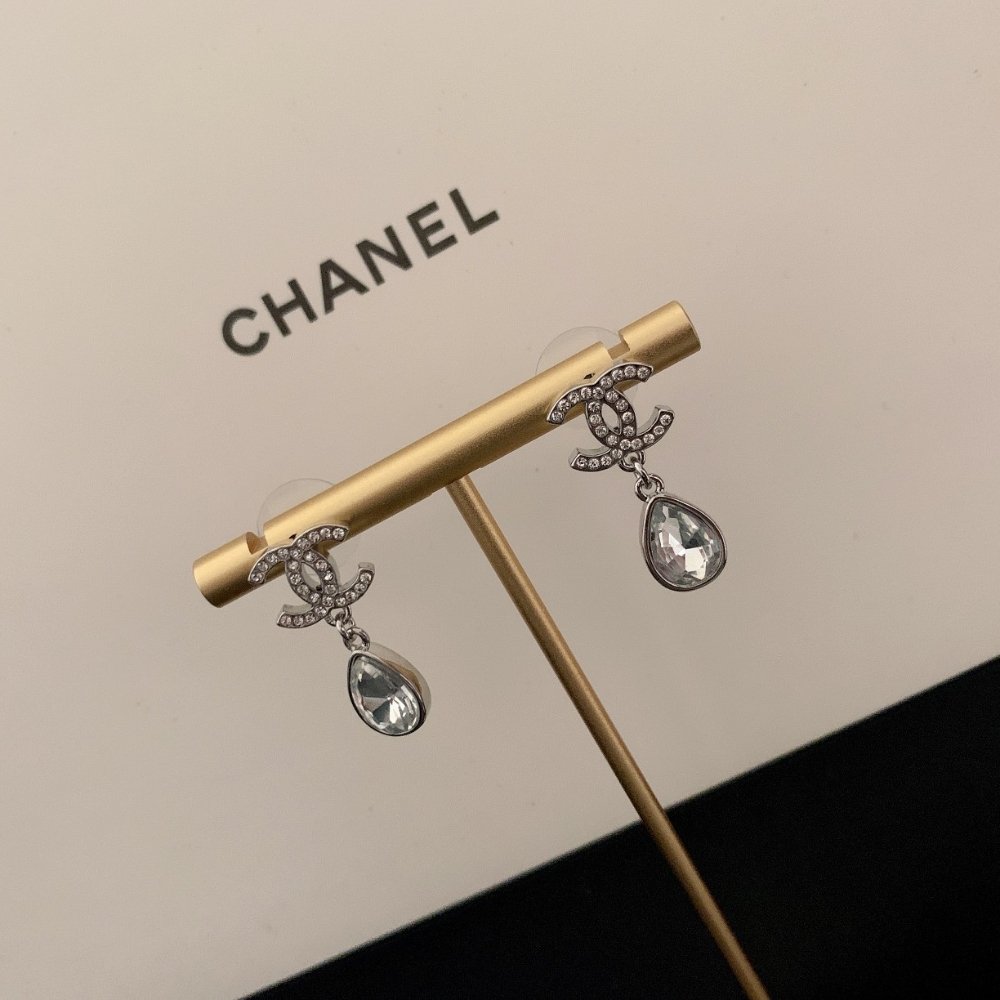Ch**el Cc Earrings Metal Silver Ab7112 B06756 Nf456