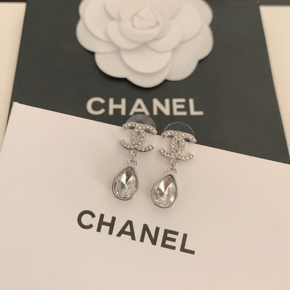 Ch**el Cc Earrings Metal Silver Ab7112 B06756 Nf456