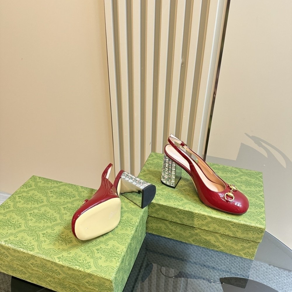 Gvc*1 Women’s Horsebit Pump With Crystals Red