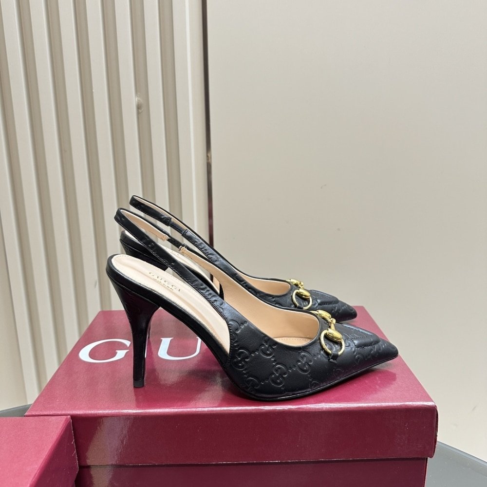 Gvc*1 Women’s Horsebit Pump Gg Leather Black 792065 Aaegj 1000