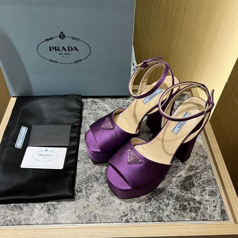 Pra*a High Heeled Satin Sandals Violet 1Xp48B 049 F0030 F 135