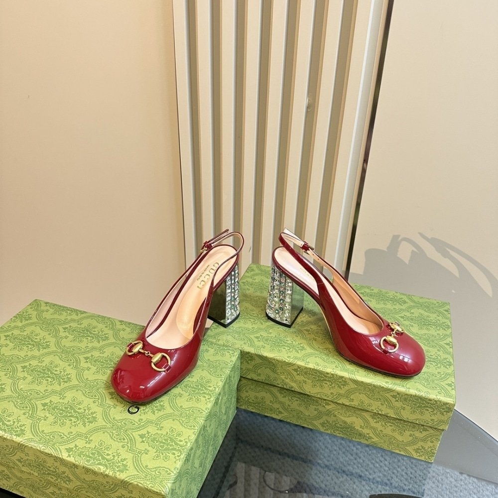 Gvc*1 Women’s Horsebit Pump With Crystals Red
