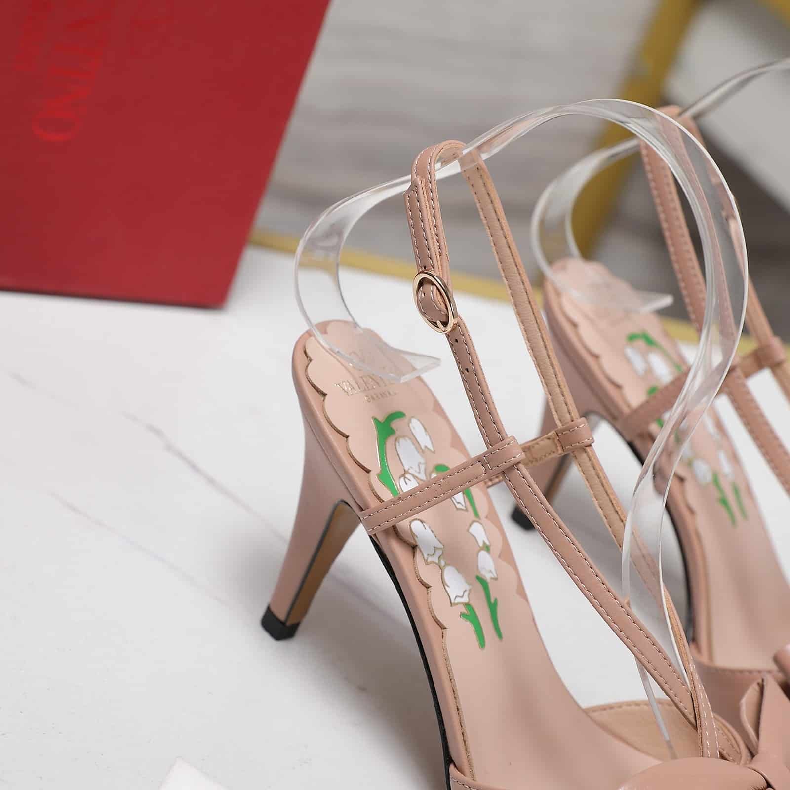Va1e*ntin0 Bowow Slingback Pumps Rose Cannelle 7W2S0Mx5Ddt Gf9