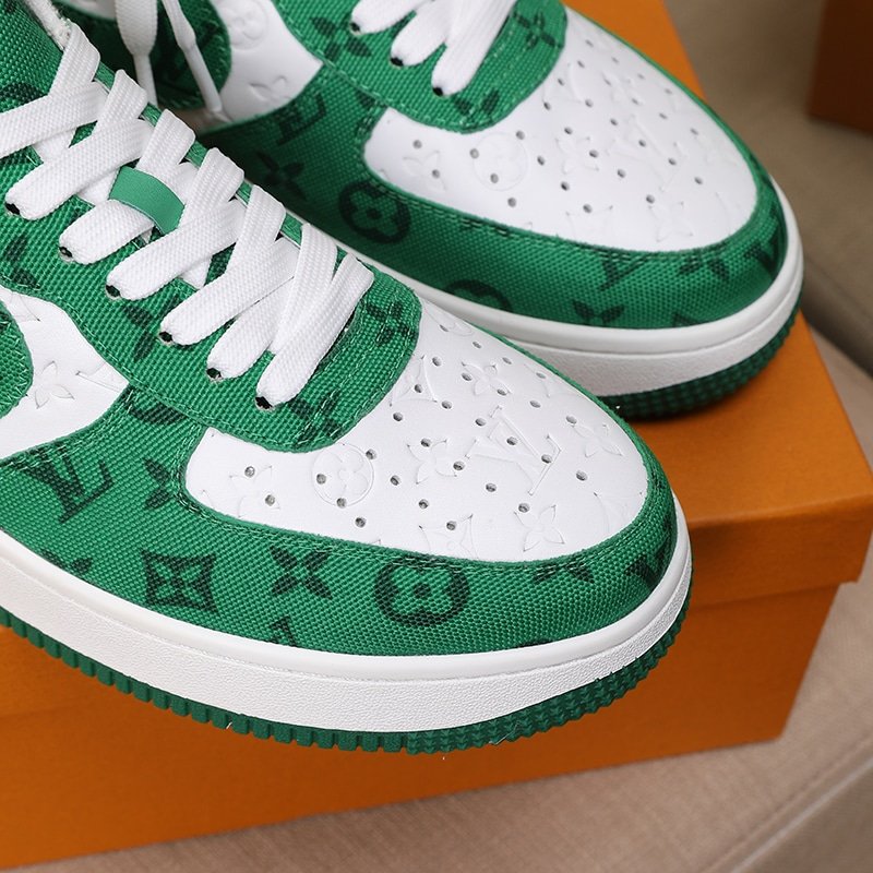 L0vis Vvtt0n And Nike Air Force 1 By Virgil Abloh White Comet Green
