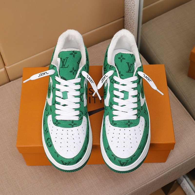 L0vis Vvtt0n And Nike Air Force 1 By Virgil Abloh White Comet Green