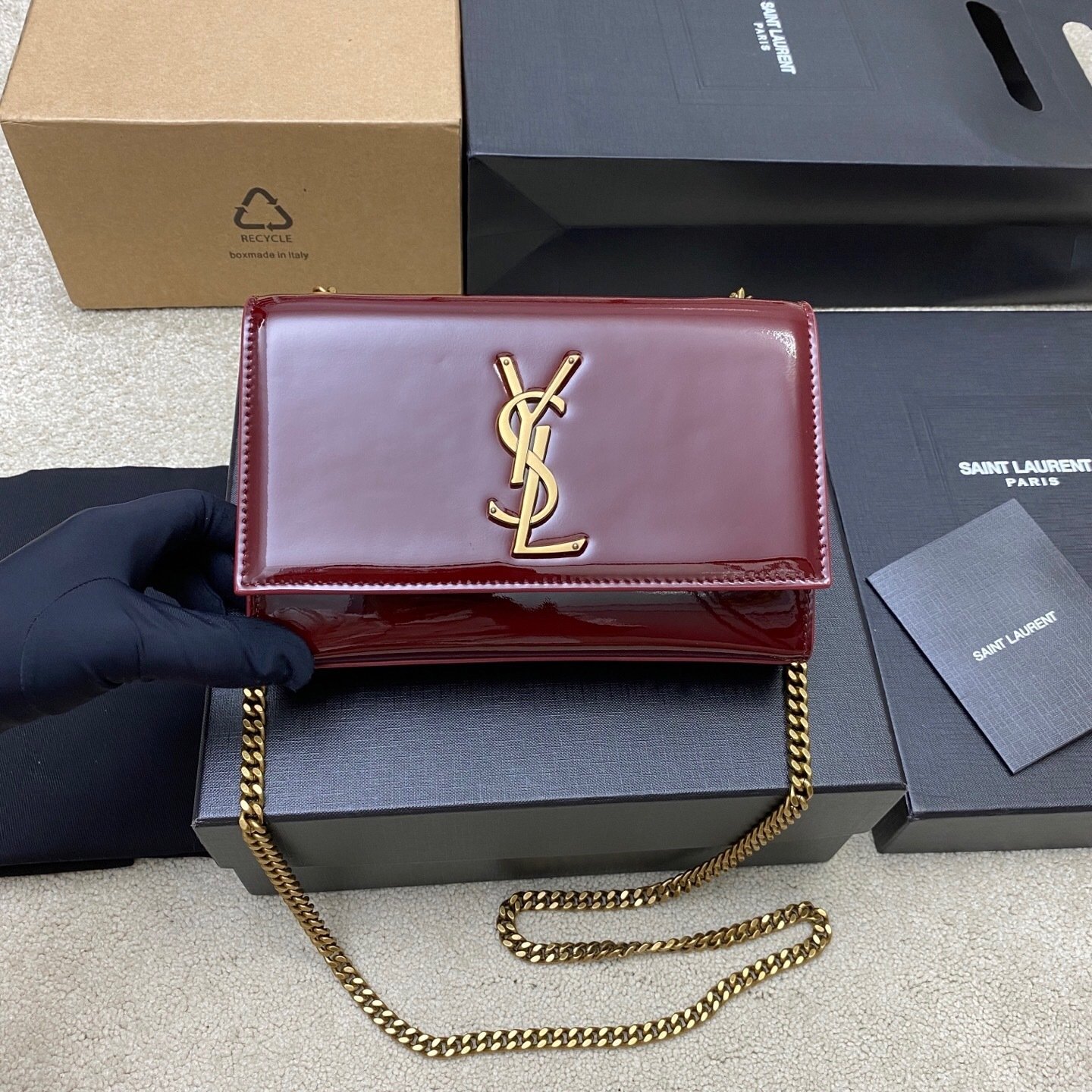[S*per Vip 1:1] Sa1nt Lau*nt Kate Shoulder Bag Burgundy 20Cm 469390B870W6259