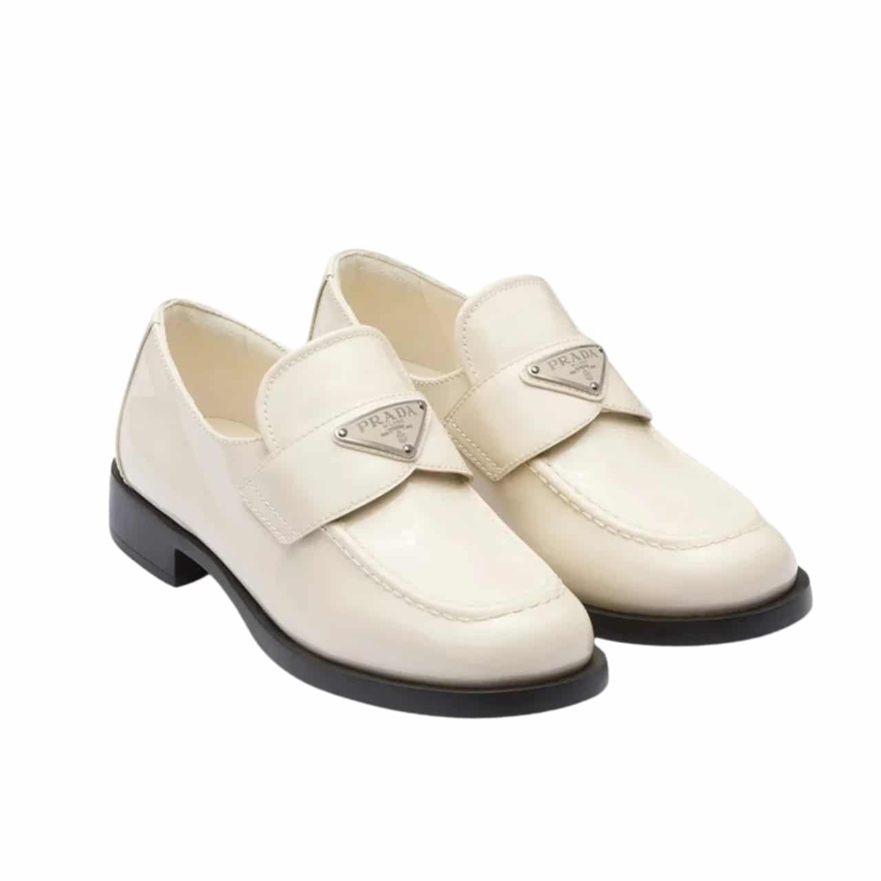 Pra*a Patent Leather Loafers Nude