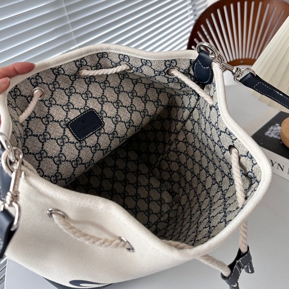 [S*per Vip 1:1] Gvc*1 Mini Shoulder Bag With Print Cotton Linen Canvas Black 23Cm