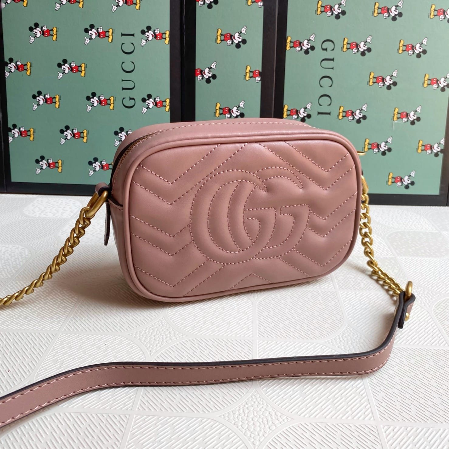 Gvc*1 Gg Marmont Small Shoulder Bag Pink 24Cm 447632 Dtd1T 5729 Gvc*1