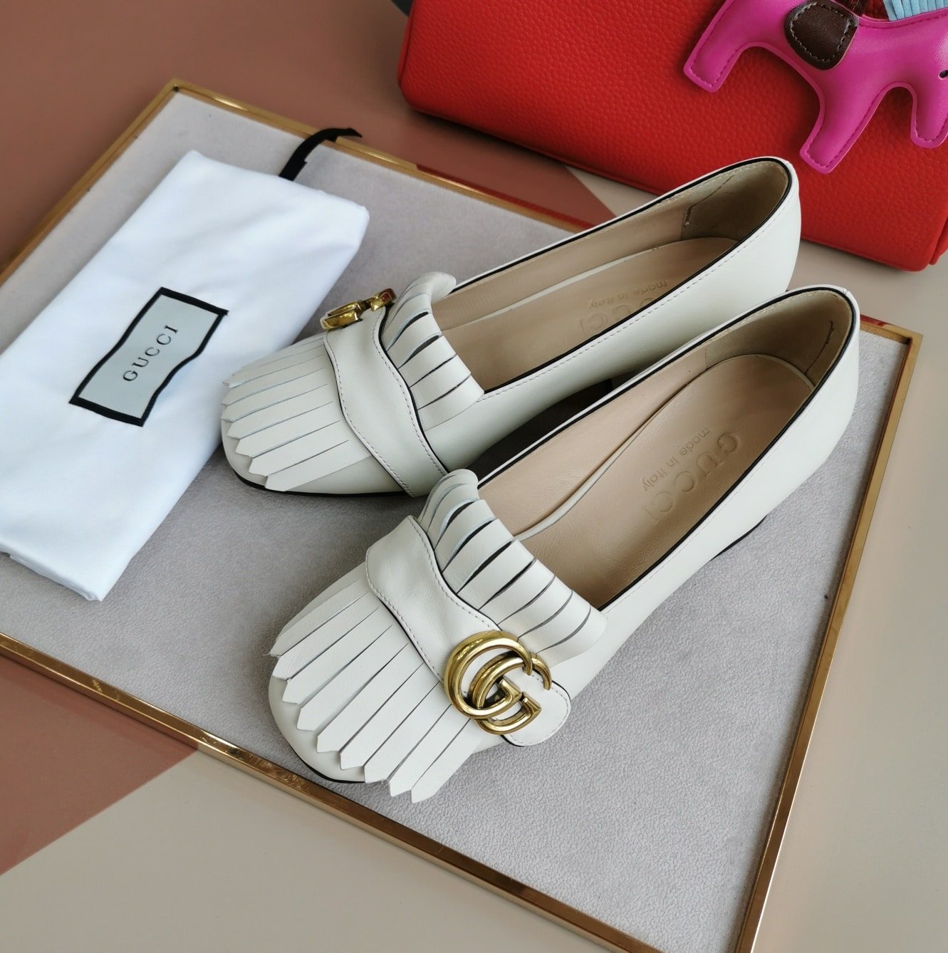 Gvc*1 Mid Heel Pump Leather White 408208 C9D00 9022