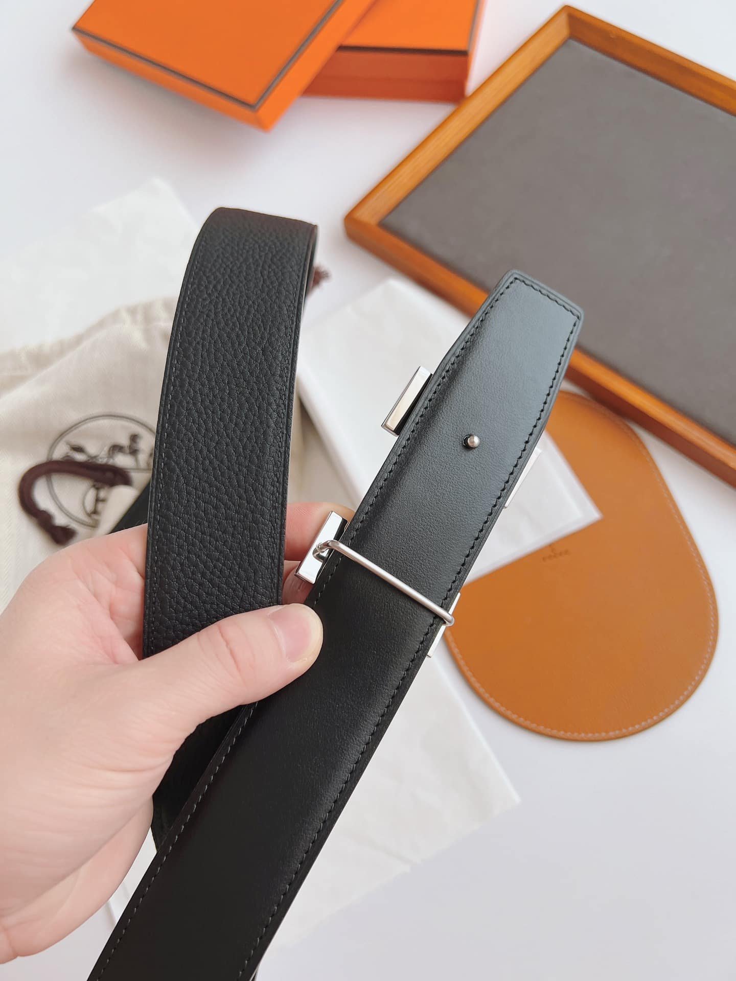 H**me5 Touareg Leather Belt Black 38Mm