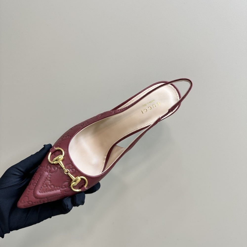 Gvc*1 Women’s Horsebit Pump Gg Leather Rosso Ancora Red ‎792065 Aaegj 6207