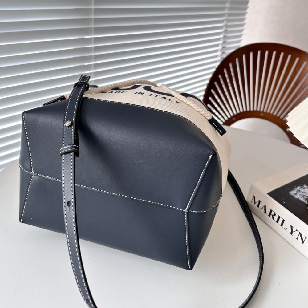 [S*per Vip 1:1] Gvc*1 Mini Shoulder Bag With Print Cotton Linen Canvas Black 23Cm