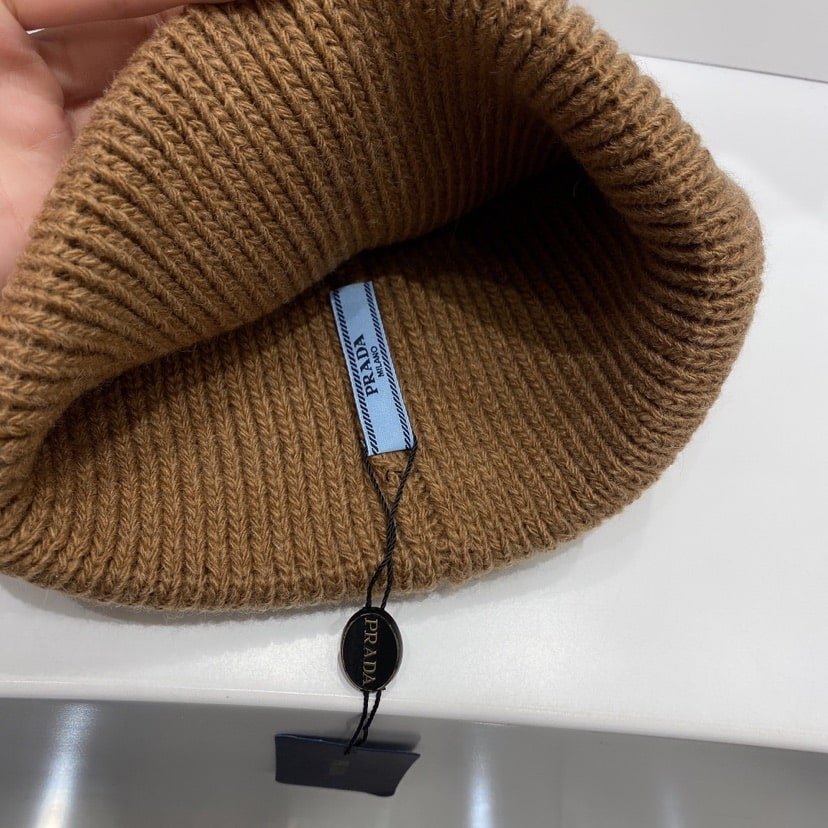 Pra*a Wool And Cashmere Beanie Sliver Brown Umd489 3Im F0040 S 211