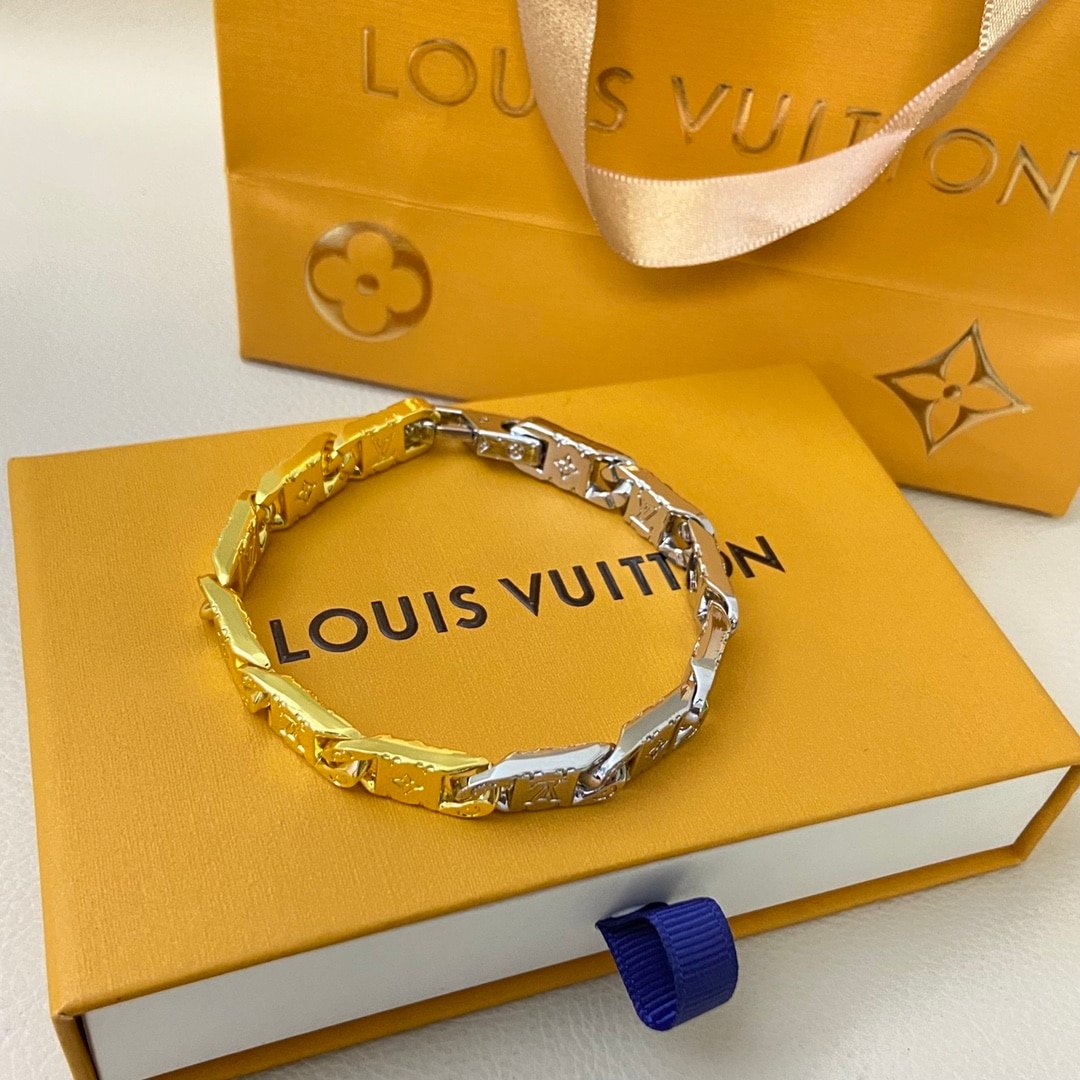 L0vis Vvtt0n Monogram Tied Up Bracelet Gold And Silver M1306L