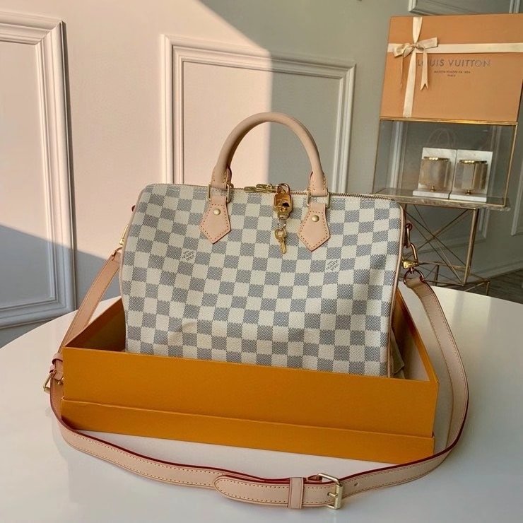 L0vis Vvtt0n Speedy Bandoulière 30 Damier Azur 30Cm N41373