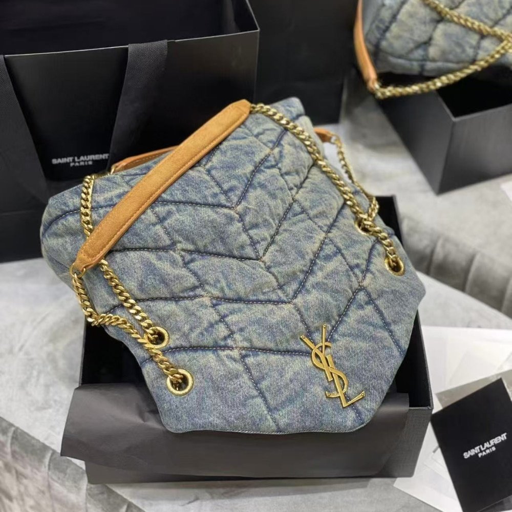 [S*per Vip 1:1] Sa1nt Lau*nt Puffer Toy In Denim 28Cm 7593372Pt674575