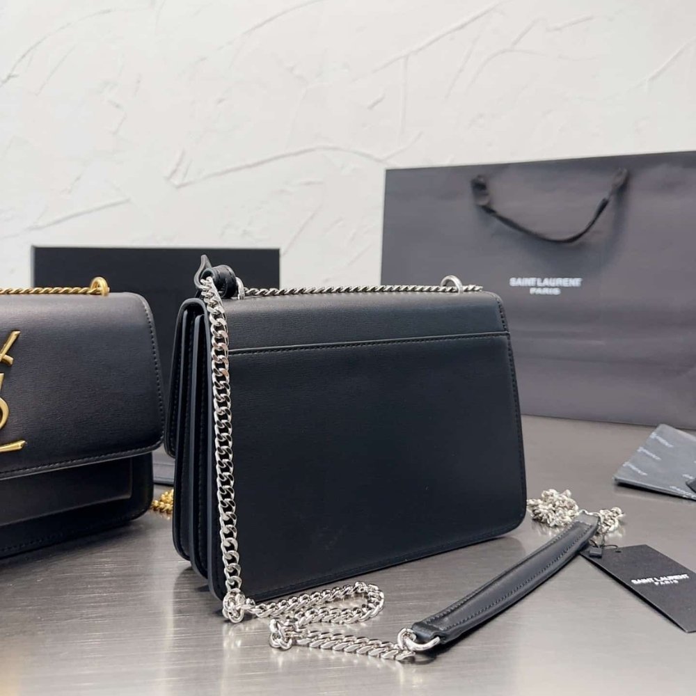Sa1nt Lau*nt Sunset Medium In Smooth Leather Black 20Cm 442906D420N1000
