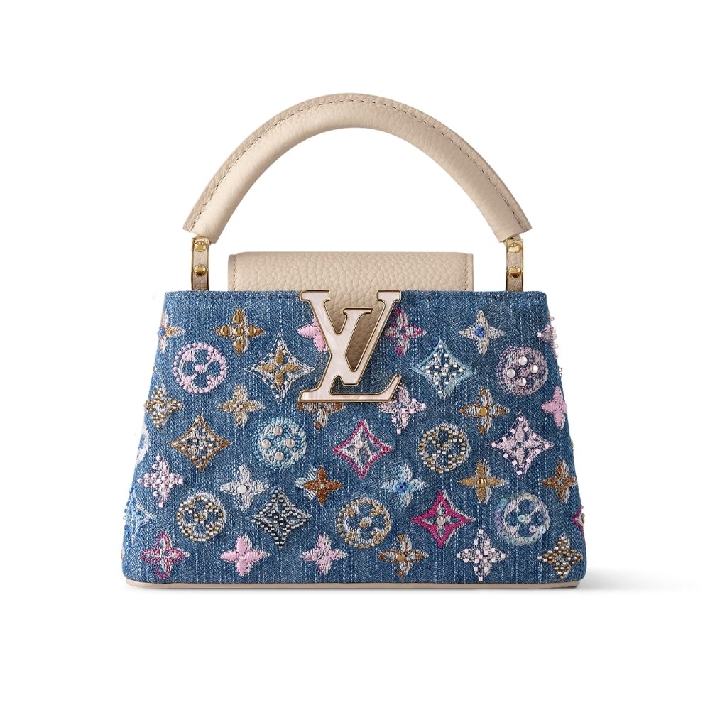 L0vis Vvtt0n Capucines Mini Denim Blue 21Cm M12947
