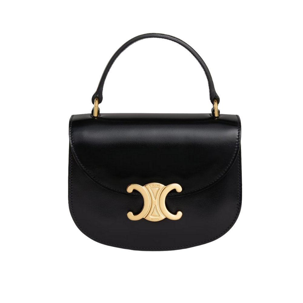 Ce1i*e Mini Besace Clea In Shiny Black 15Cm 10L063Etz 38No