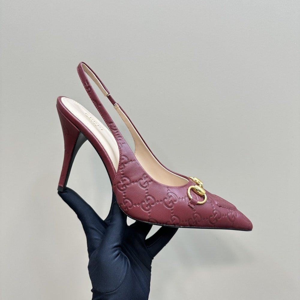 Gvc*1 Women’s Horsebit Pump Gg Leather Rosso Ancora Red ‎792065 Aaegj 6207