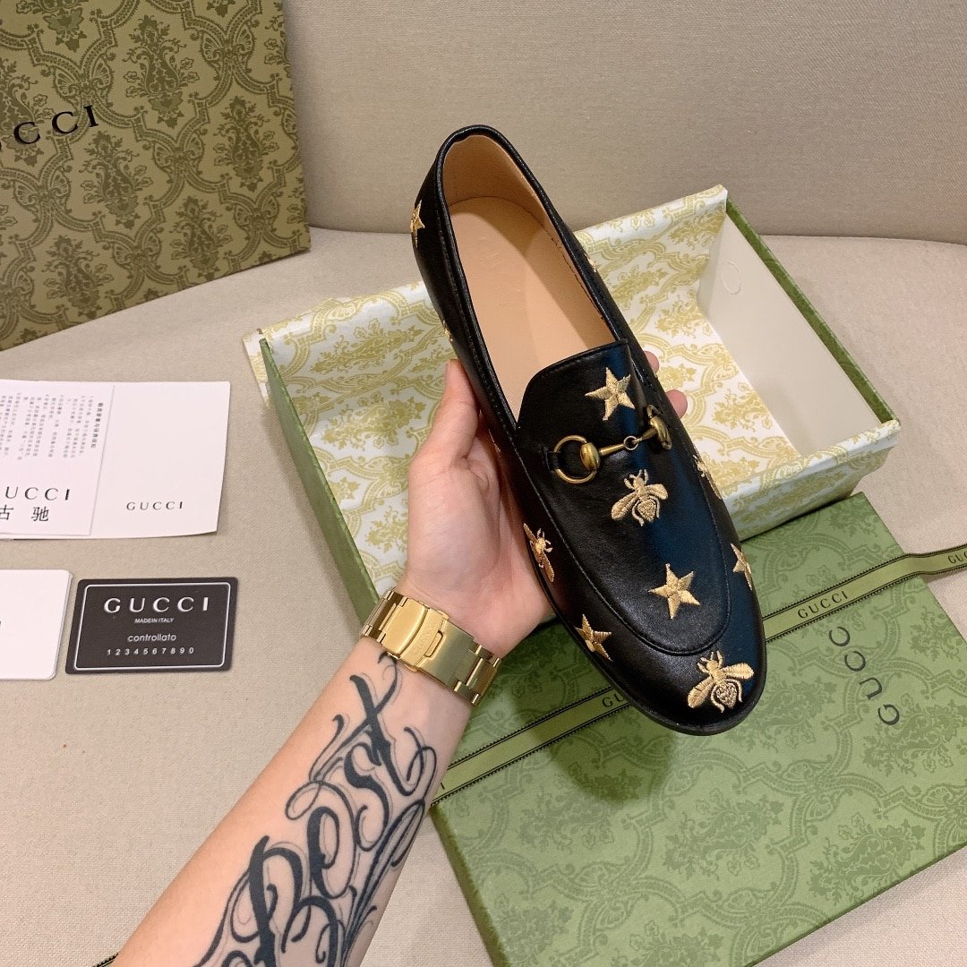 Gvc*1 Jordaan Embroidered Leather Loafer Black 505281 D3V00 1000