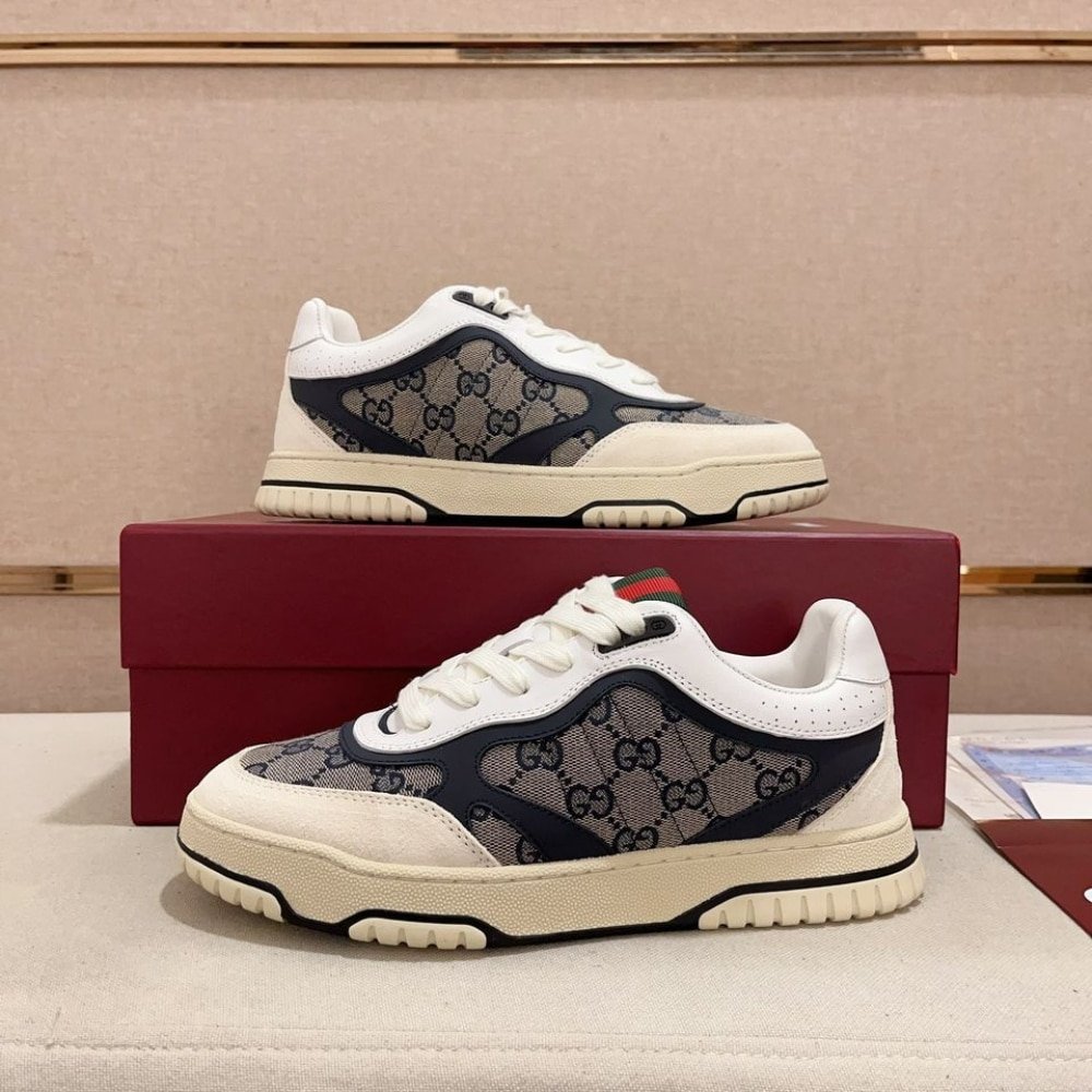 Gvc*1 Women’s Re Web Sneaker Original Gg Canvas Beige And Blue ‎787476 Aadhw 9552