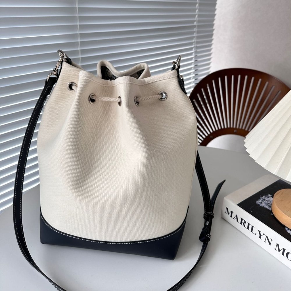 [S*per Vip 1:1] Gvc*1 Mini Shoulder Bag With Print Cotton Linen Canvas Black 23Cm