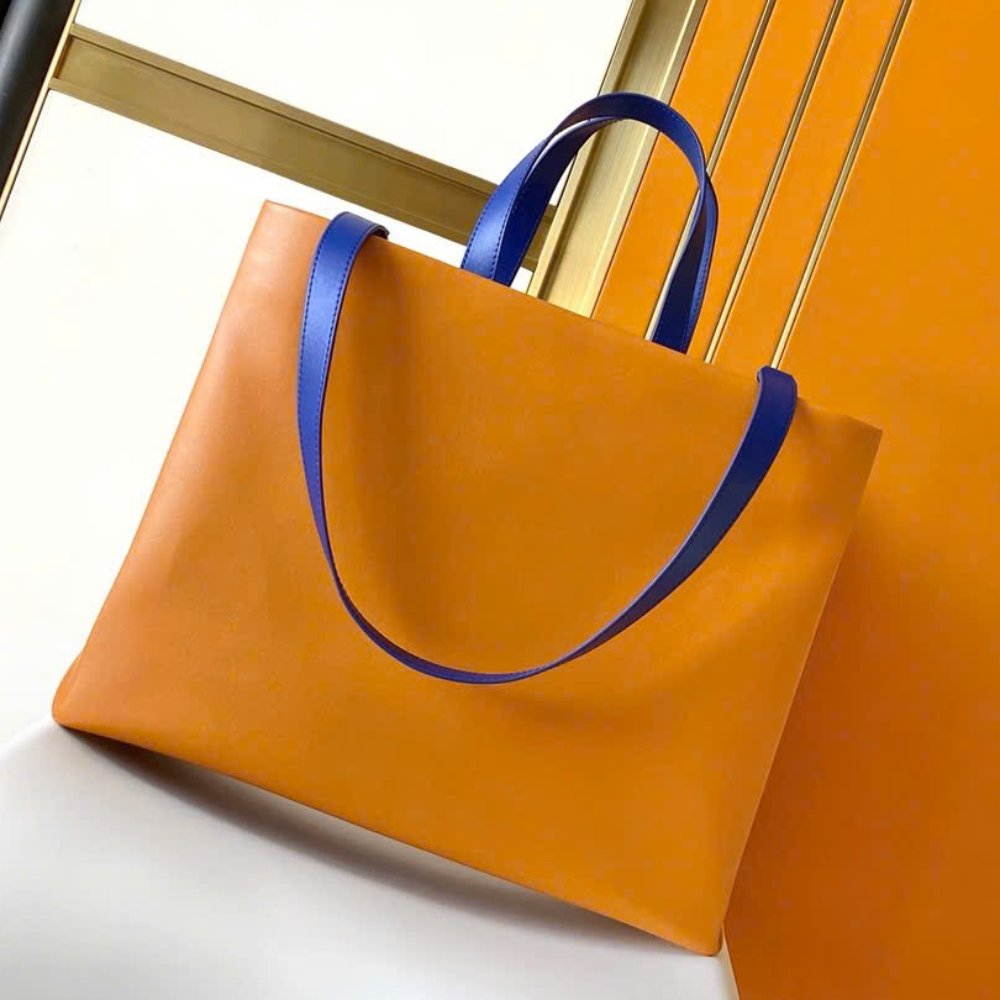 [S*per Vip 1:1] L0vis Vvtt0n Shopper Tote Bag MM Orange Safran 40Cm M24457