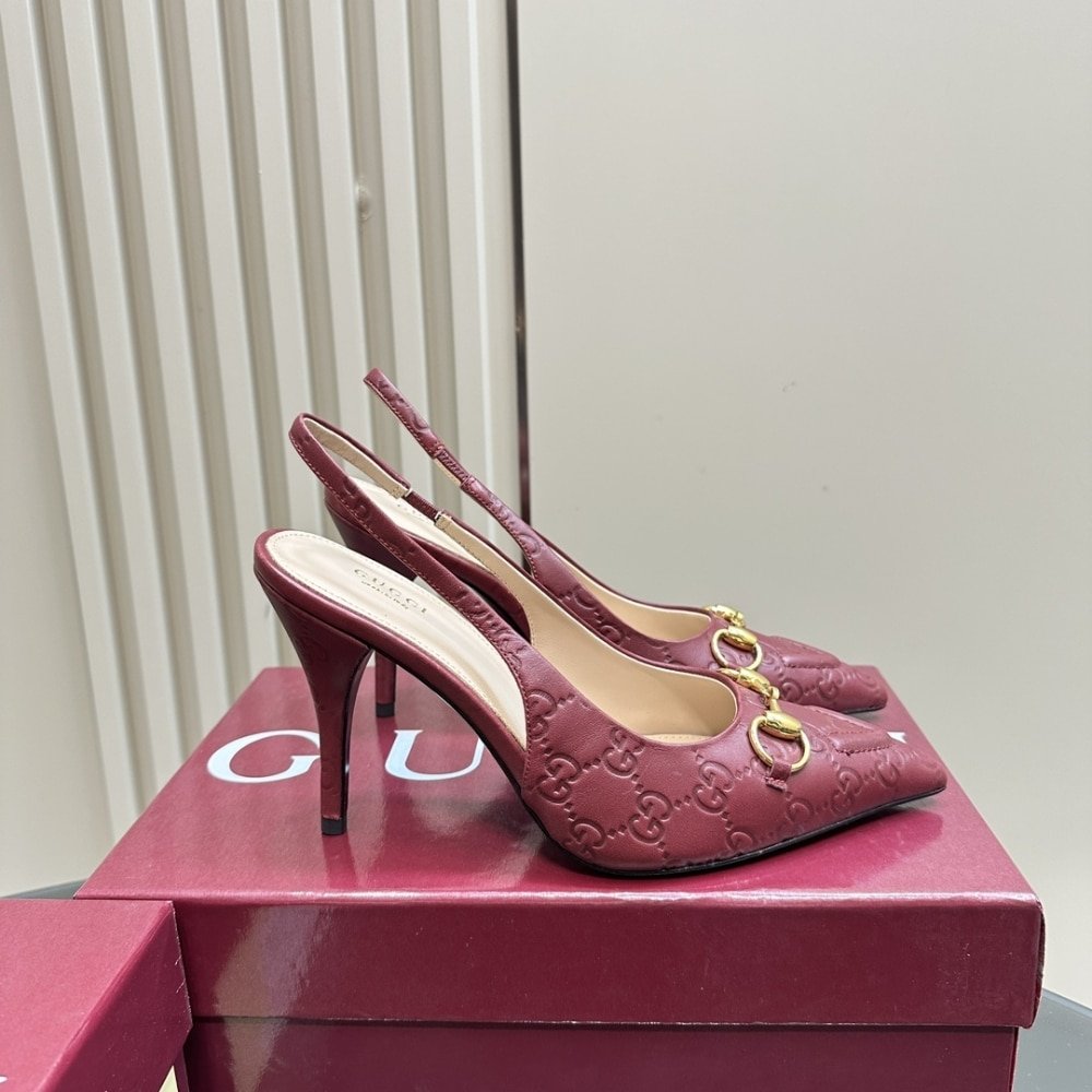 Gvc*1 Women’s Horsebit Pump Gg Leather Rosso Ancora Red ‎792065 Aaegj 6207