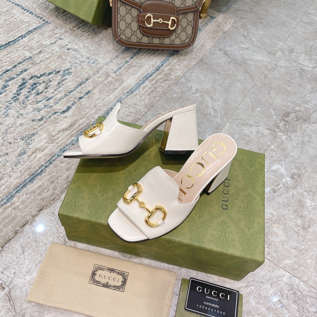 Gvc*1 Women’S Slide Sandal With Horsebit White 655412 Bko00 9022