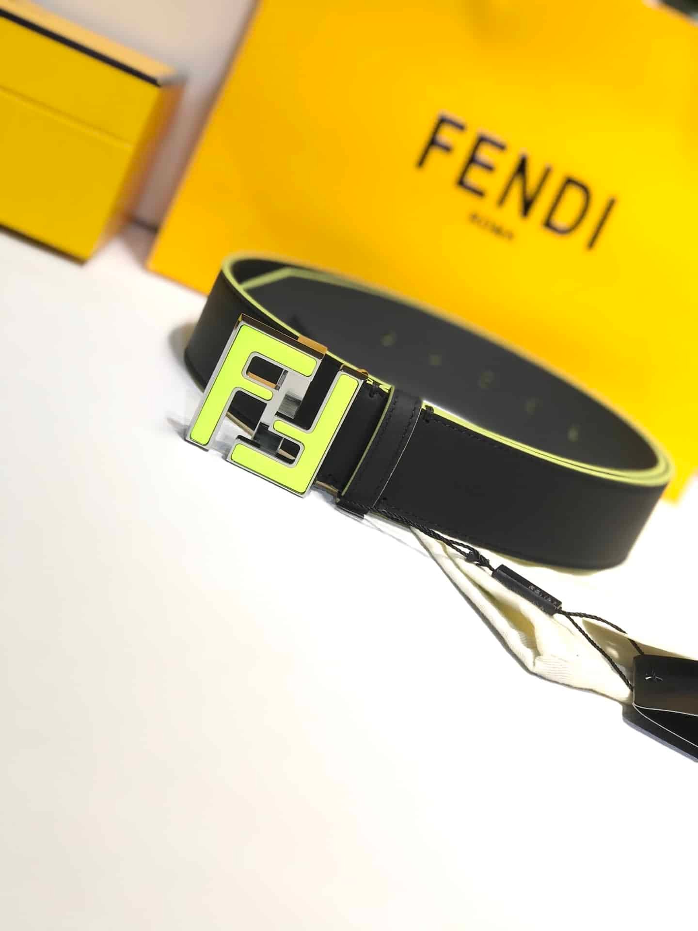 F**di Ff Leather Betl Neon Green 40Mm