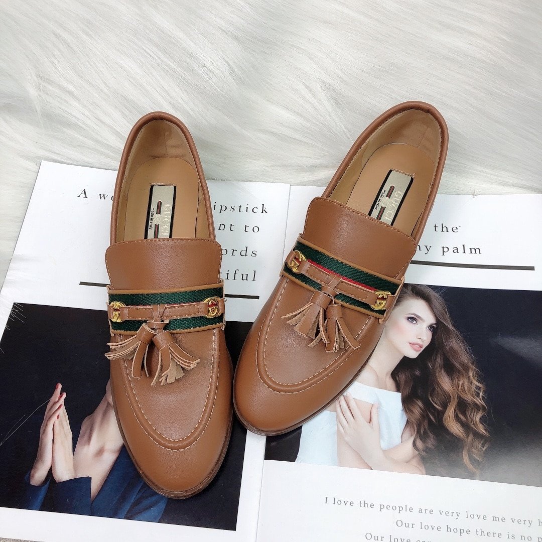 Gvc*1 Unisex Leather Interlocking G Brown 624316 1W610