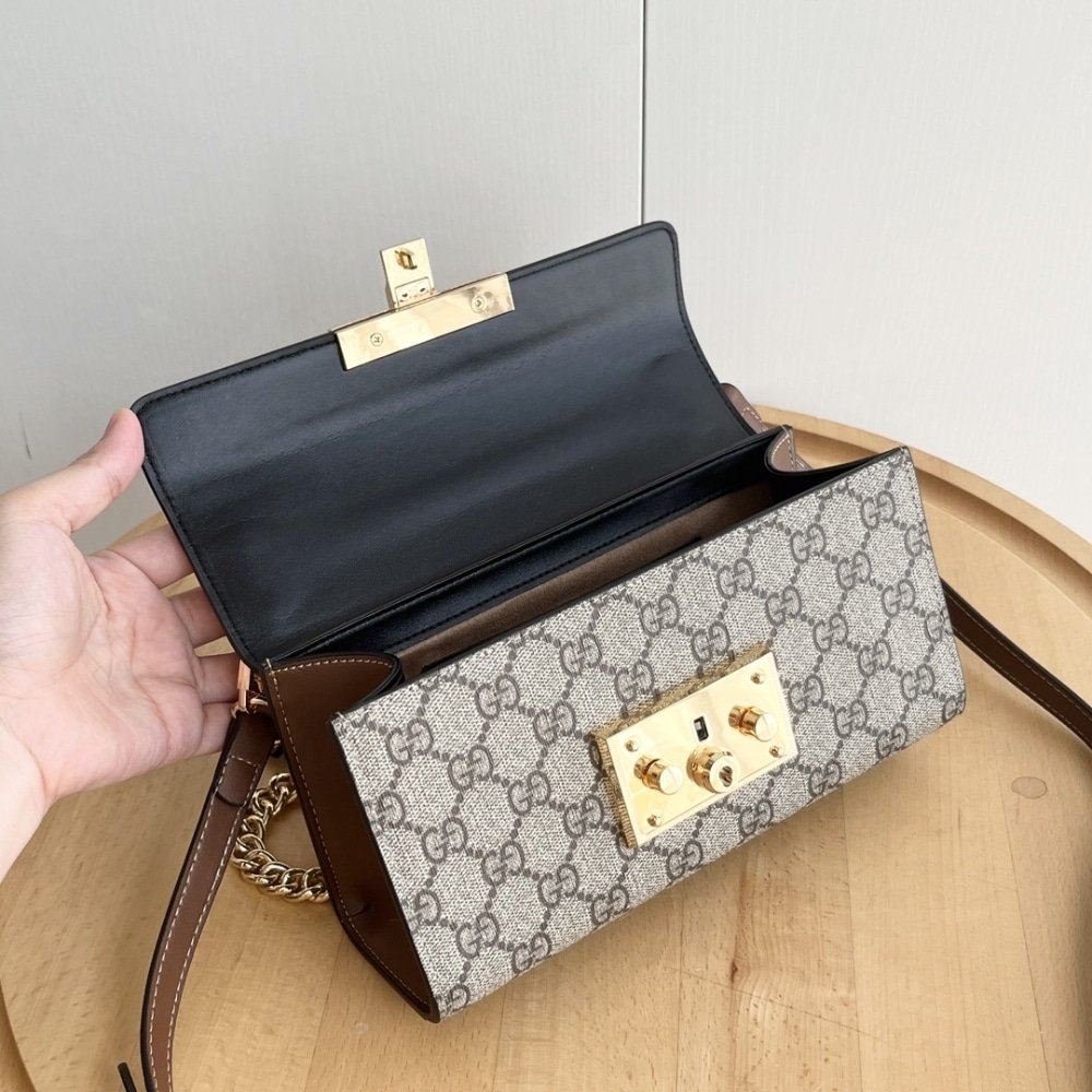 Gvc*1 Padlock Small Shoulder Gg Svp*me Canvas Black 22Cm ‎735103 Klqjg 9785