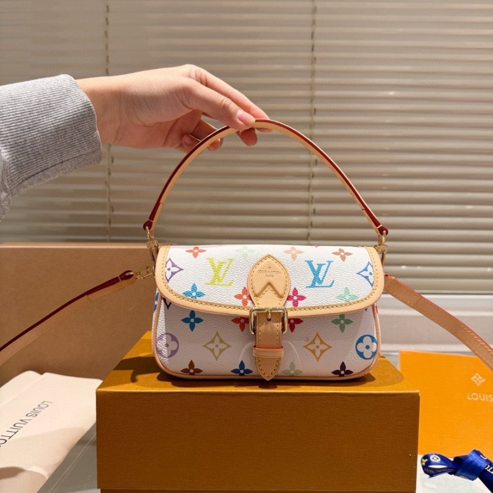L0vis Vvtt0n X Takashi Murakami Nano Diane Bag Multicolore Blanc 19Cm M14194