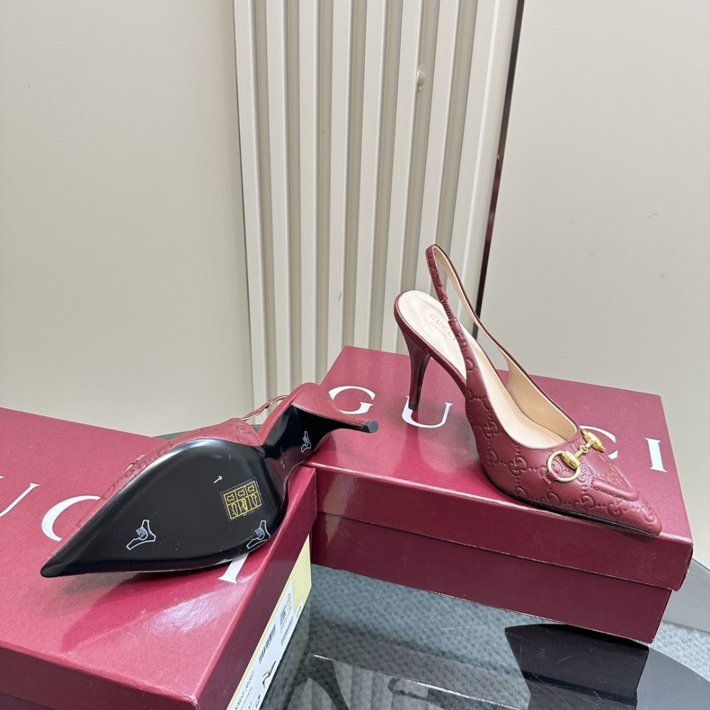 Gvc*1 Women’s Horsebit Pump Gg Leather Rosso Ancora Red ‎792065 Aaegj 6207
