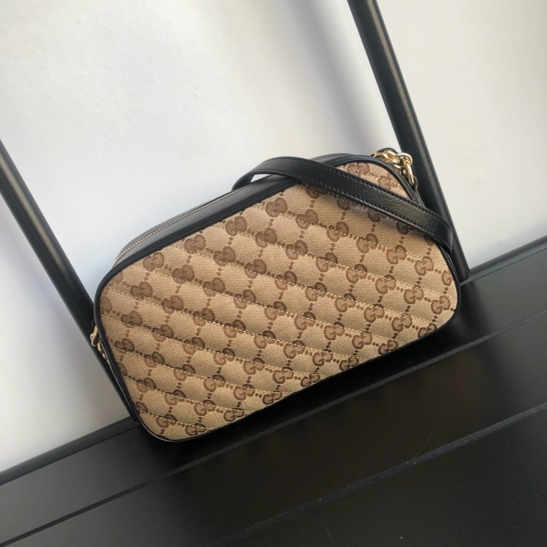 Gvc*1 Gg Marmont Small Shoulder Bag Beige Ebony 24Cm 447632 Hvkeg 9772