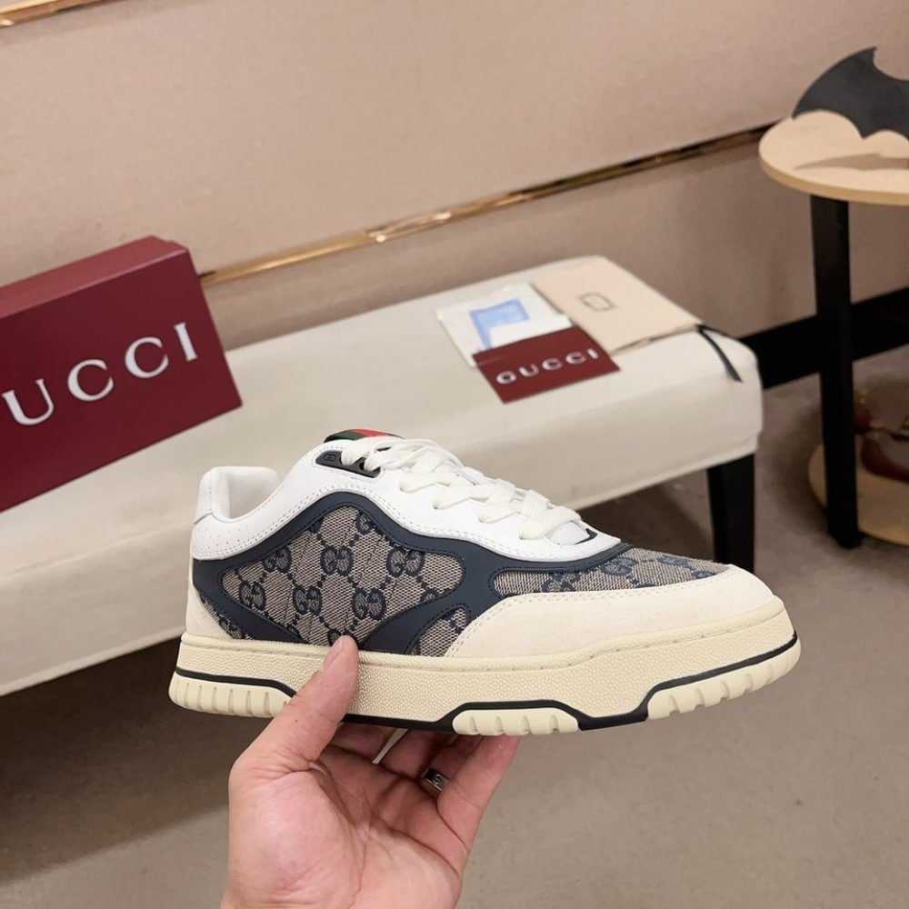 Gvc*1 Women’s Re Web Sneaker Original Gg Canvas Beige And Blue ‎787476 Aadhw 9552