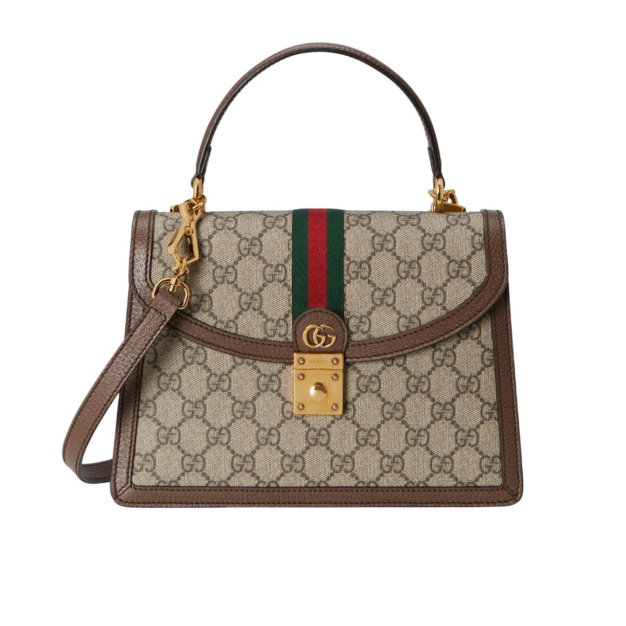 Gvc*1 Ophidia Medium Top Handle Bag Gg Svp*me Beige And Ebony 25Cm 651055 96Iwx 8745